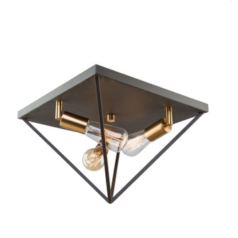 Artistry Three Light Flush Mount in Matte Black & Harvest Brass (78|AC11113)