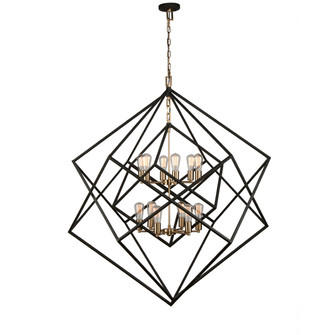 Artistry 12 Light Chandelier in Matte Black & Harvest Brass (78|AC11112)