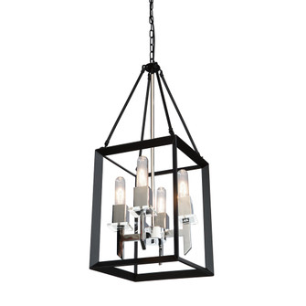 Vineyard Four Light Chandelier in Black & Chrome (78|AC10064BC)