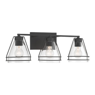 Lorenth Three Light Vanity in Dark Matte Black (7|17643-899)