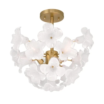 Bloome Three Light Semi-Flush Mount in Legacy Brass (29|N2224-732)