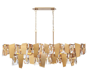 Castellana 14 Light Linear Chandelier in Brushed brass (541|12404-037)