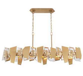 Castellana Six Light Linear Chandelier in Brushed brass (541|12214-037)