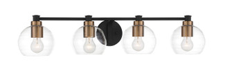 Keyport Four Light Bath in Sand Coal w/Natural Brushed Brass (7|4914-653)