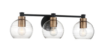 Keyport Three Light Bath in Sand Coal w/Natural Brushed Brass (7|4913-653)