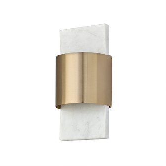 Sidney LED Wall Sconce in White Marble and Matte Brass (65|660111WMB)