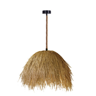 Malibu One Light Pendant in Hemp Rope/Black (192|HF1009-RP)