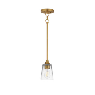 Hudson One Light Pendant in Natural Aged Brass (16|92880CLNAB)