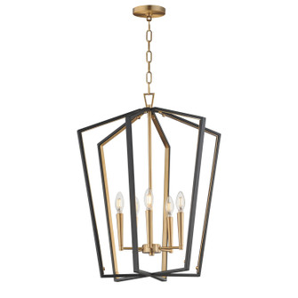 Melrose Five Light Pendant in Black / Natural Aged Brass (16|28615BKNAB)