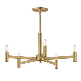 Emana Five Light Chandelier in Natural Aged Brass (16|21365NAB)