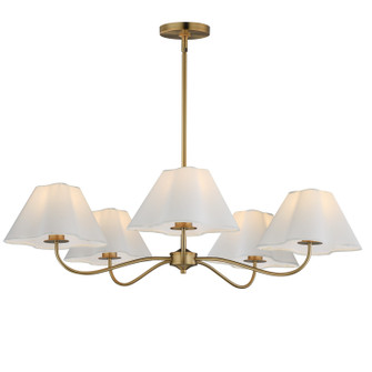 Saxon Five Light Chandelier in Natural Aged Brass (16|18105WTNAB)