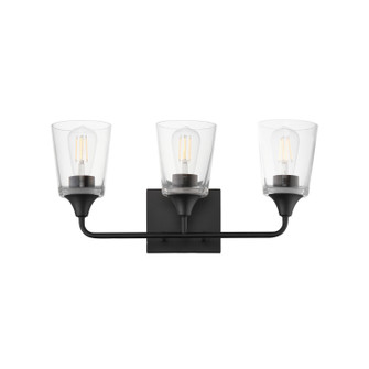 Hudson Three Light Bath Vanity in Black (16|12883CLBK)