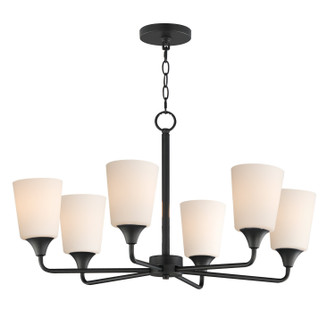Hudson Six Light Chandelier in Black (16|12876SWBK)