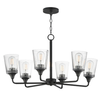 Hudson Six Light Chandelier in Black (16|12876CLBK)