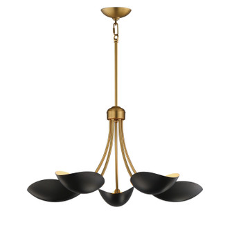 Maris Five Light Chandelier in Black / Natural Aged Brass (16|10825BKNAB)