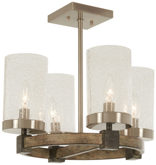 Bridlewood Four Light Semi Flush Mount in Stone Grey W/Brushed Nickel (7|4637-106)