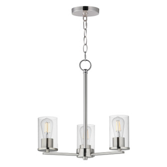 Lateral Three Light Chandelier in Satin Nickel (16|10287CLSN)