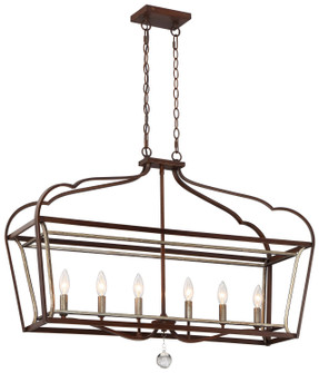 Astrapia Six Light Island Pendant in Dark Rubbed Sienna w/Aged Silver (7|4346-593)