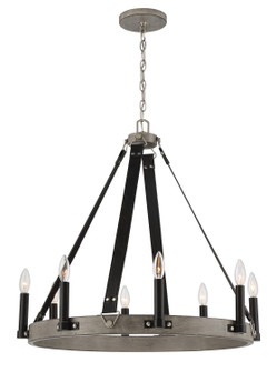 Rawson Ridge Eight Light Chandelier in Aged Silverwood And Coal (7|3878-693)