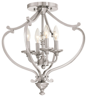 Savannah Row Four Light Semi Flush Mount(Convertible) in Brushed Nickel (7|3332-84)