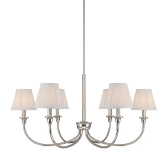 Cambria Six Light Chandelier in Polished Nickel (62|1622-6 PN-HGW)
