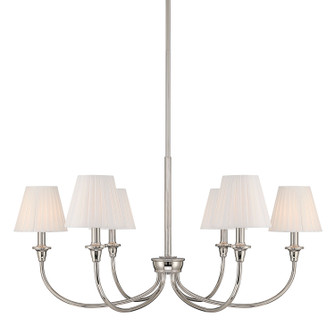 Cambria Six Light Chandelier in Polished Nickel (62|1622-6 PN-EPW)