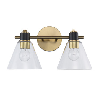 Two Light Vanity in Antique Gold/Black (110|22592 AGBK-CL)
