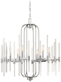 Pillar Six Light Chandelier in Chrome (7|3097-77)