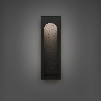 Cadey LED Outdoor Wall Sconce in Basalt Stone/Black (281|WSW246624-BV/BK)