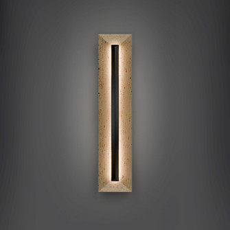 Bell Tower LED Outdoor Wall Sconce in Beige Travertine/Black (281|WSW218628-WV/BK)