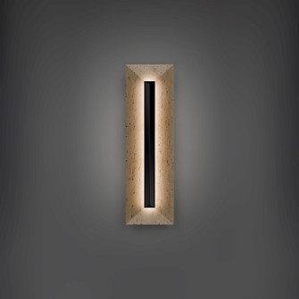 Bell Tower LED Outdoor Wall Sconce in Beige Travertine/Black (281|WSW218620-WV/BK)