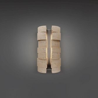 Formation LED Outdoor Wall Sconce in Beige Travertine/Black (281|WSW210616-WV/BK)