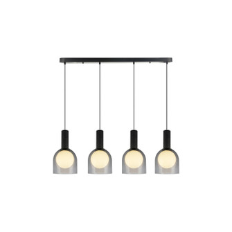 Juna Four Light Island Pendant in Black (78|SC13384BK)