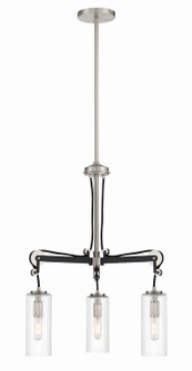 Pullman Junction Three Light Chandelier in Coal With Brushed Nickel (7|2898-691)