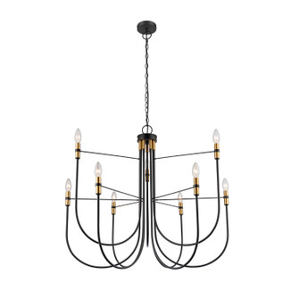 Foundry Nine Light Chandelier in Black (78|AC12229BB)