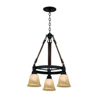 Rodeo Drive Three Light Chandelier in Black (33|4633B/ECRU)