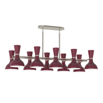Clare Ten Light Chandelier in Polished Nickel w/Sugar Plum Painted (165|SM21SM)