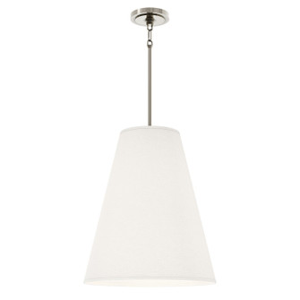 Chrissy Four Light Pendant in Shannon Oyster Fabric w/Polished Nickel (165|S494)