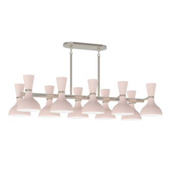 Clare Ten Light Chandelier in Polished Nickel w/Rose Water Painted (165|RW21RW)