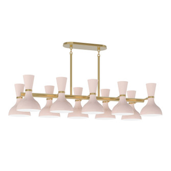 Clare Ten Light Chandelier in Modern Brass w/Rose Water Painted (165|RW20RW)