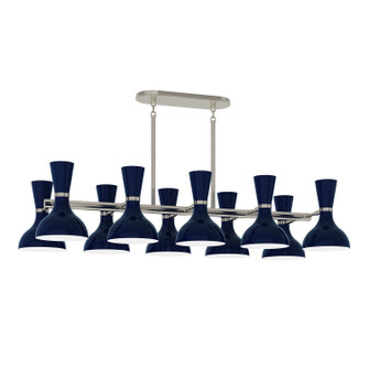 Clare Ten Light Chandelier in Polished Nickel w/Midnight Blue Painted (165|MB21MB)