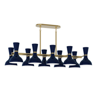 Clare Ten Light Chandelier in Modern Brass w/Midnight Blue Painted (165|MB20MB)