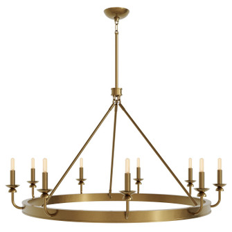 William Nine Light Chandelier in Lacquered Burnished Brass (165|270)