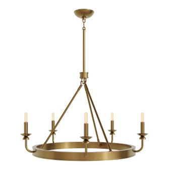 William Five Light Chandelier in Lacquered Burnished Brass (165|271)