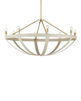 Barrington Eight Light Chandelier in Cream/Brushed Brass (142|9000-1352)