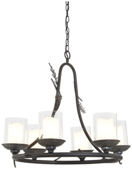 Ponderosa Ridge Six Light Chandelier in Weathered Spruce W/ Silver (7|2756-694)