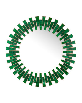 Glasdele Emerald Mirror in Green/Antique Brass (142|1000-0170)