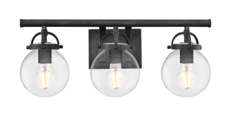 Downtown Urban Three Light Bath Vanity in Weathered Zinc (405|416-3W-WZ-G202-6)