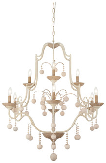 Colonial Charm Nine Light Chandelier in White Wash (7|2669-717)