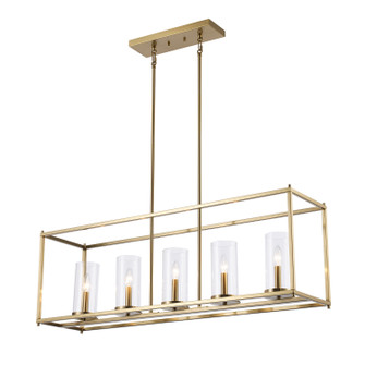 Carter Five Light Linear Pendant in Antique Gold (110|72047-5 AG)
